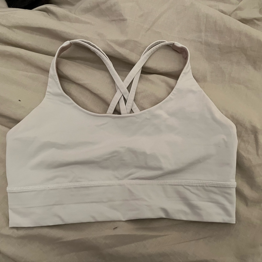 White Lululemon Energy Longline Bra Size 10
